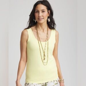 Chico's Yellow Microfiber Top Sz 2 (US 12 / 14)